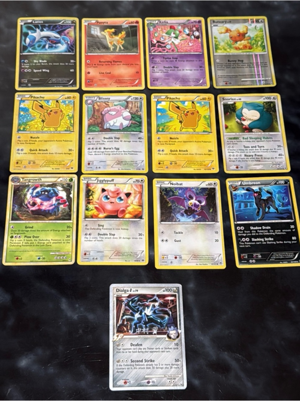 Pokémon Card Lot - Mixed Holo & Rare Singles (Pikachu, Snorlax, Umbreon, Dialga)